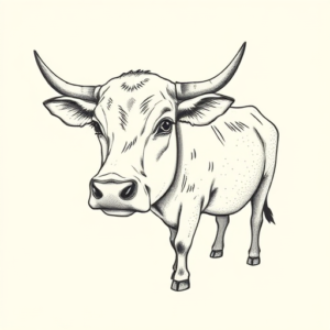 Dotwork Cow Tattoo
