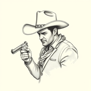 Dotwork Cowboy Tattoo