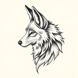 Dotwork Coyote Tattoo