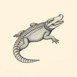 Dotwork Crocodile Tattoo