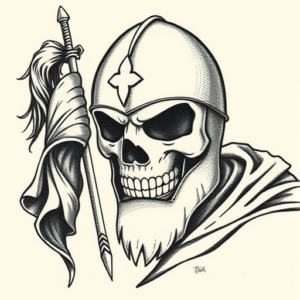 Dotwork Crusader Tattoo