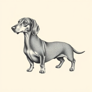 Dotwork Dachshund Tattoo
