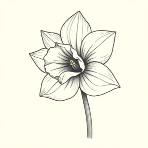 Dotwork Daffodil Tattoo