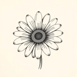 Dotwork Daisy Tattoo
