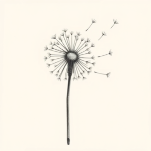 Dotwork Dandelion Tattoo