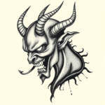 Dotwork Demon Tattoo