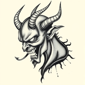 Dotwork Demon Tattoo