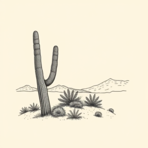 Dotwork Desert Tattoo