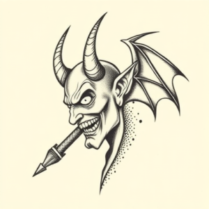 Dotwork Devil Tattoo