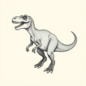 Dotwork Dinosaur Tattoo