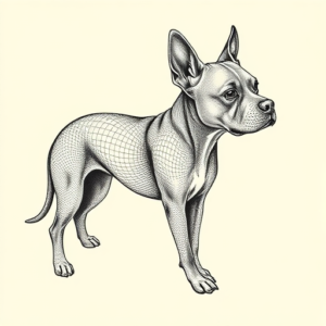 Dotwork Dog Tattoo
