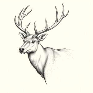 Dotwork Elk Tattoo