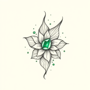 Dotwork Emerald Tattoo