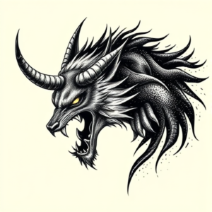 Dotwork Fenrir Tattoo