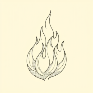 Dotwork Fire Tattoo