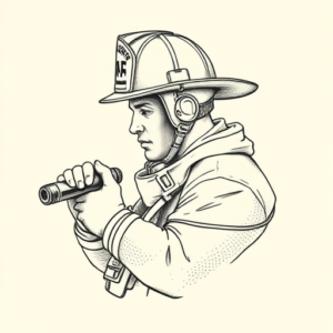 Dotwork Firefighter Tattoo