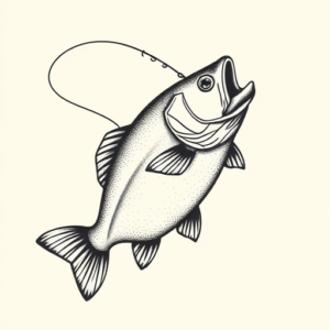 Dotwork Fishing Tattoo