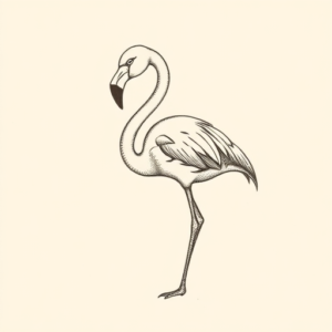 Dotwork Flamingo Tattoo