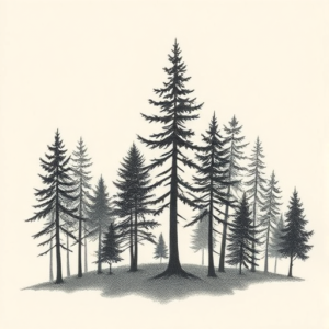 Dotwork Forest Tattoo