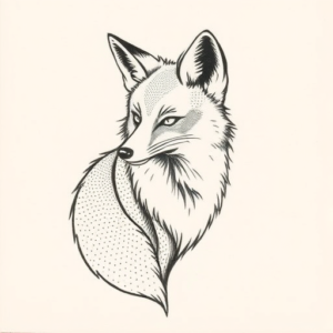 Dotwork Fox Tattoo