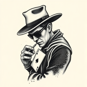 Dotwork Gambling Tattoo