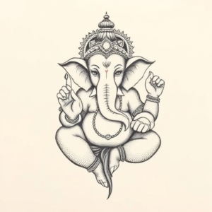 Dotwork Ganesha Tattoo
