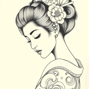 Dotwork Geisha Tattoo
