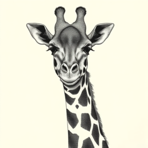 Dotwork Giraffe Tattoo