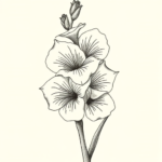 Dotwork Gladiolus Tattoo