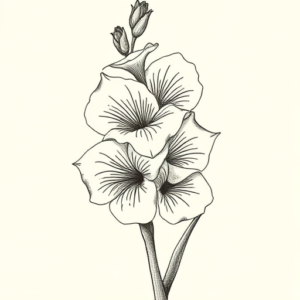 Dotwork Gladiolus Tattoo