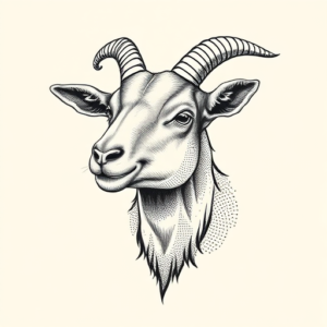 Dotwork Goat Tattoo