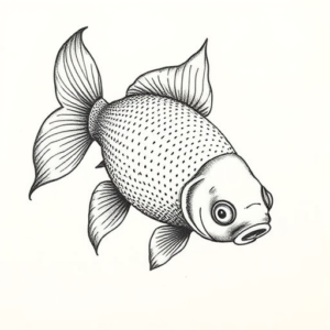 Dotwork Goldfish Tattoo
