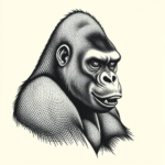 Dotwork Gorilla Tattoo