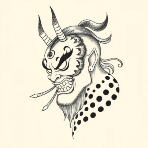 Dotwork Hannya Tattoo