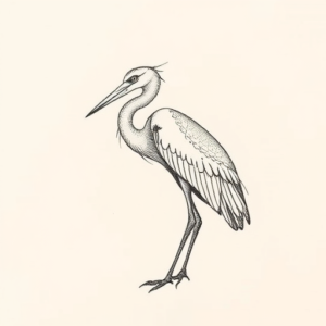 Dotwork Heron Tattoo