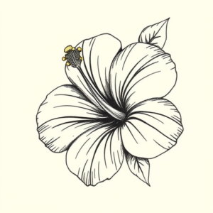 Dotwork Hibiscus Tattoo