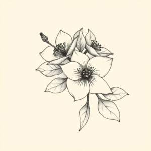 Dotwork Honeysuckle Tattoo