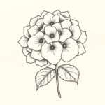 Dotwork Hydrangea Tattoo