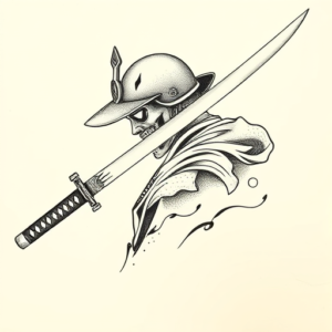 Dotwork Katana Tattoo