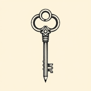Dotwork Key Tattoo