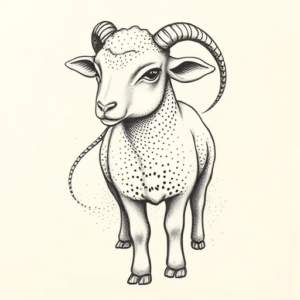 Dotwork Lamb Tattoo