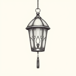 Dotwork Lantern Tattoo