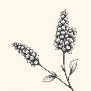 Dotwork Lavender Tattoo