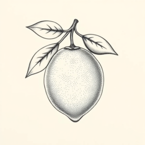 Dotwork Lemon Tattoo