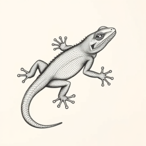 Dotwork Lizard Tattoo