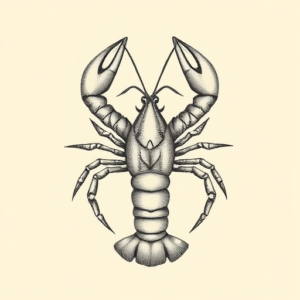 Dotwork Lobster Tattoo
