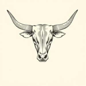 Dotwork Longhorn Tattoo