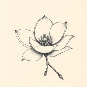 Dotwork Magnolia Tattoo