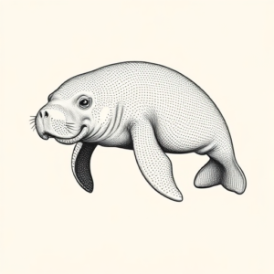 Dotwork Manatee Tattoo