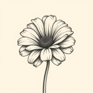 Dotwork Marigold Tattoo